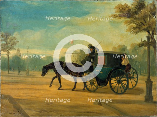 A Fiacre, 1845. Creator: Charles de Luna.