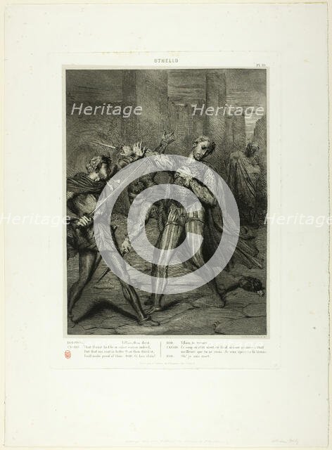 Villain, Thou Diest, plate ten from Othello, 1844. Creator: Theodore Chasseriau.