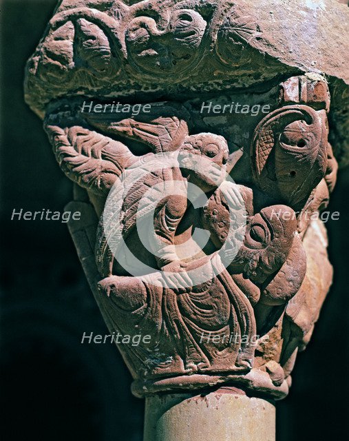 Notice from the angel to San Jose while sleeping, decoration of a capital in the cloister of the …