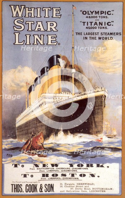 White Star Line. Titanic & Olympic, c. 1911. Artist: Anonymous  