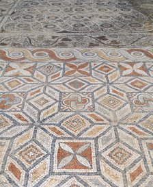 Roman mosaics on the floor, Terrace Houses, Ephesus, Anatolia, Turkey, Roman (1999).  Creator: Unknown.