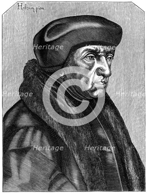 Erasmus (1469-1536), Dutch humanist and theologian, 16th century (1849). Artist: Unknown