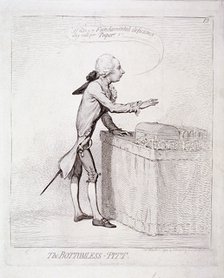 'The bottomless-Pitt' , Pitt making a speech, London, 1792. Artist: Anon