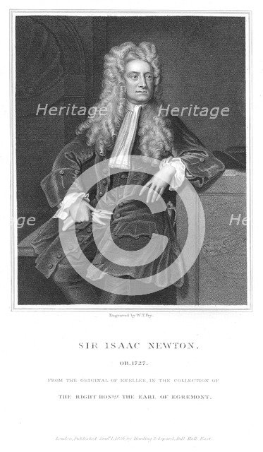 Isaac Newton, English mathematician and physicist, 1836. Artist: William Thomas Fry