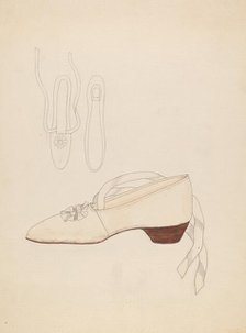 Slipper, c. 1936. Creator: Gladys Cook.