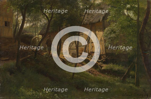 German Farm, 1859. Creator: Hans Gude.