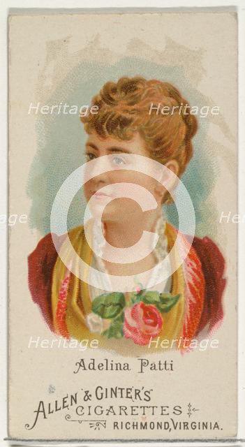 Adelina Patti, from World's Beauties, Series 1 (N26) for Allen & Ginter Cigarettes, 1888., 1888. Creator: Allen & Ginter.