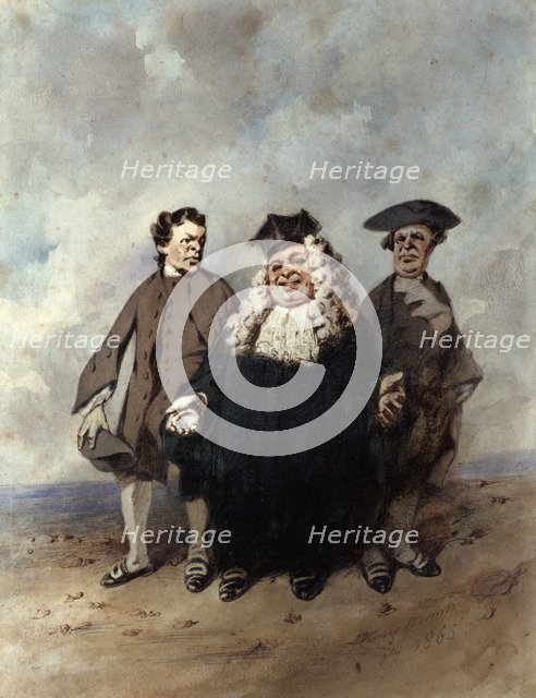 'The Judge and the Litigants', 1866.  Artist: Henry Bonaventure Monnier