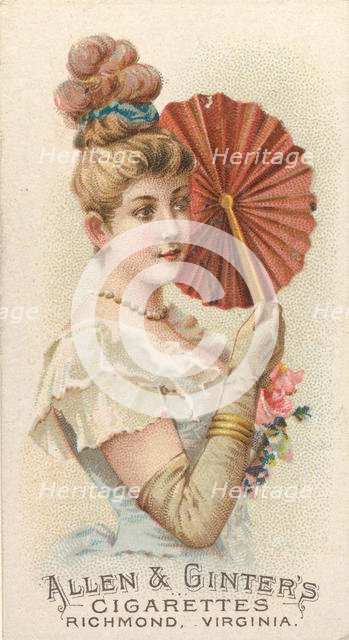 Plate 37, from the Fans of the Period series (N7) for Allen & Ginter Cigarettes Brands, 1889. Creator: Allen & Ginter.