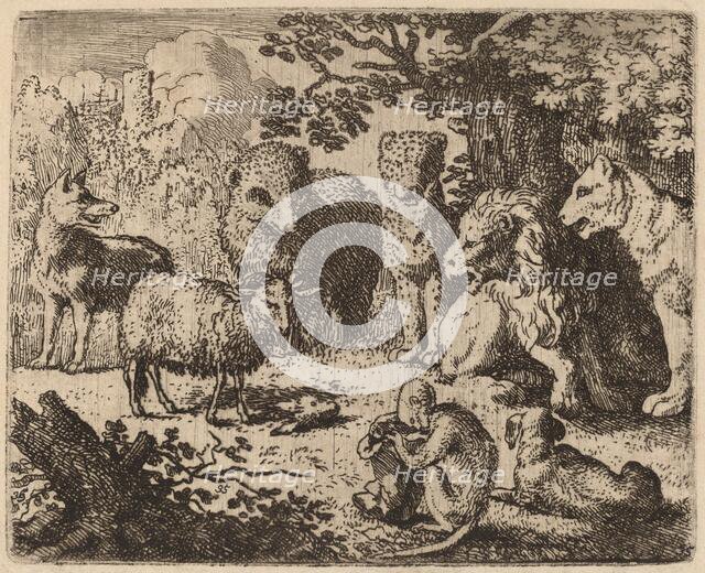 The Document is Opened, Revealing the Murdered Rabbit's Head, probably c. 1645/1656. Creator: Allart van Everdingen.