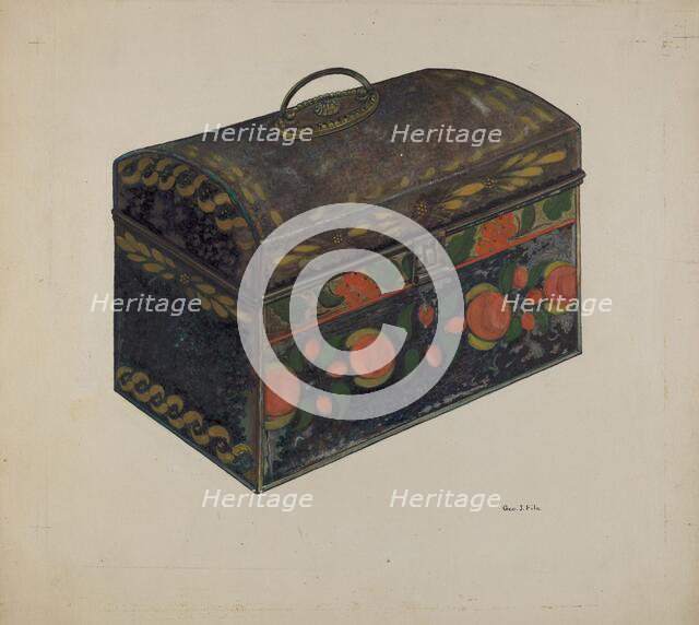 Tin Oblong Box, c. 1938. Creator: George File.