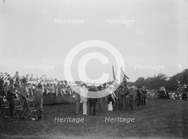 Confederate Reunion - Colors On Mall, 1917. Creator: Harris & Ewing.