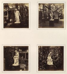 [Sculptures of Hector, a Dancing Girl, Corinna, and Dorothea], ca. 1859. Creator: Attributed to Philip Henry Delamotte.