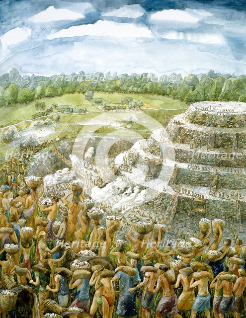 Silbury Hill, c2400BC, (c1990-2010). Artist: Judith Dobie.