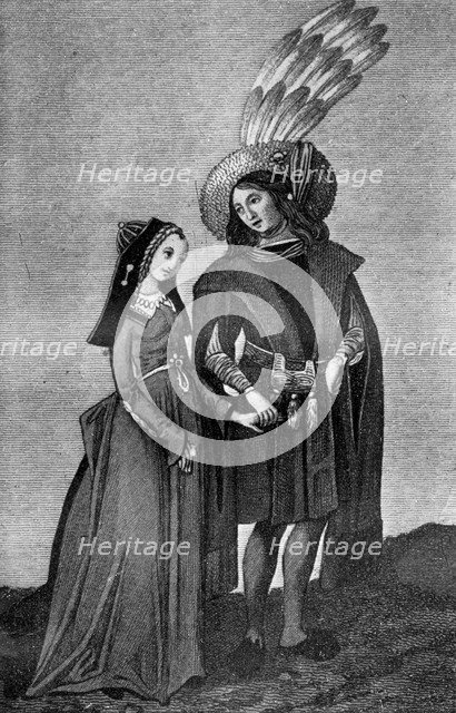 Male and female costume, late 15th-early 16th century, (1910). Artist: Unknown