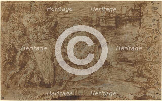 Horatius Cocles Defending Rome, 16th century. Creator: Unknown.