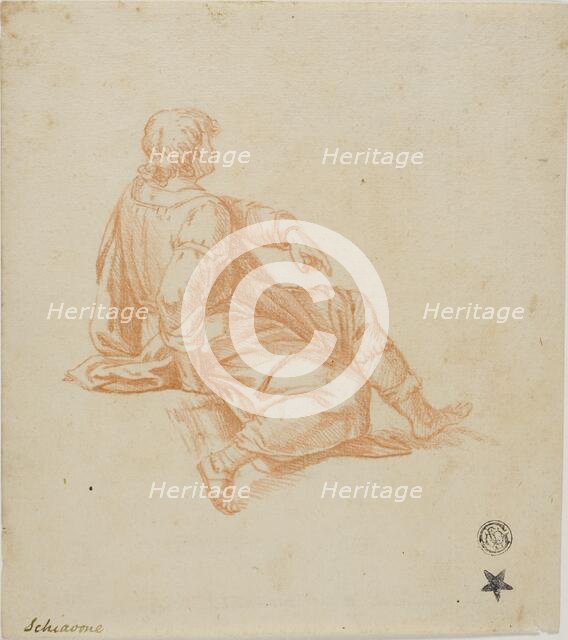 Seated Youth in Profile, 18th century. Creators: Unknown, Andrea Schiavone.