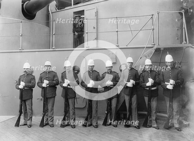 U.S.S. Massachusetts, marine guard, between 1896 and 1901. Creator: Unknown.