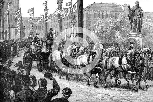 Entry of the newly married Crown Prince and Princess of Sweden at Stockholm, 1881. Creator: Unknown.