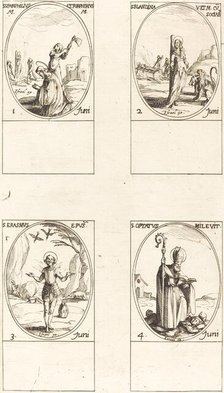 Sts. Pamphilius and Porphyrius; St. Blandina and Companions; St. Erasmus; St. Optatus. Creator: Jacques Callot.