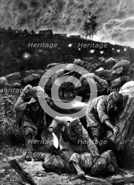 The Indian Frontier Rising: a sniping affair by the camp, 1898. Creator: Unknown.