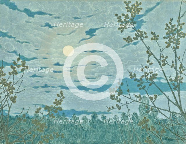 Moonlit landscape. Creator: Lindh, Bror (1877-1941).