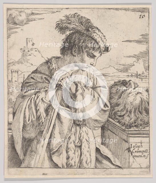 David looking at the head of Goliath, 1620-30. Creator: Giuseppe Caletti.