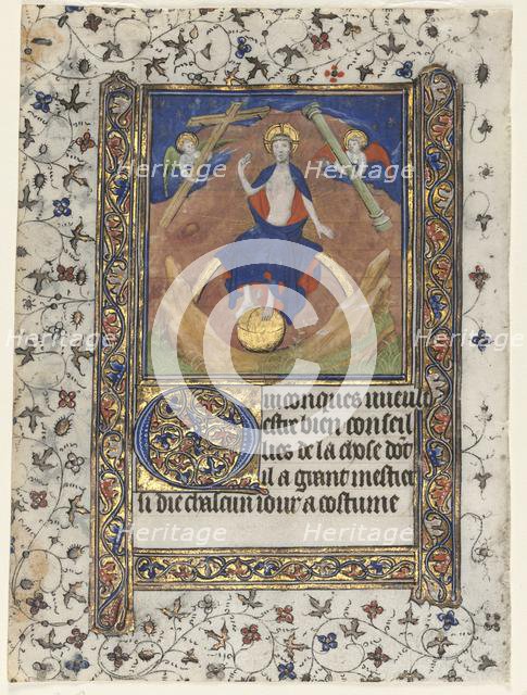 Leaf from a Book of Hours: Christ in Judgment, c. 1415. Creator: Boucicaut Master (French, Paris, active about 1410-25), workshop of.