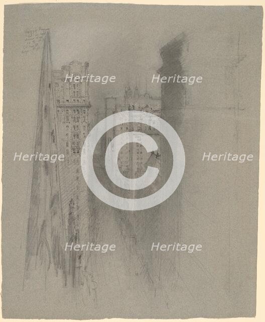 North on Broadway from Trinity Church, c. 1900. Creator: Stanford White.