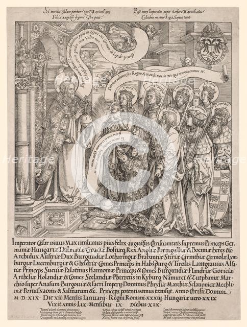 The Emperor Maximilian Presented by His Patron Saints to the Almighty, 1519. Creator: Hans Springinklee (German, 1540).