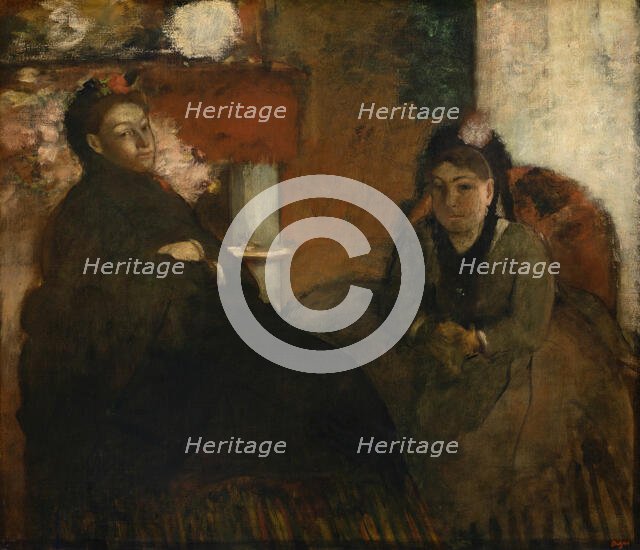 Portrait of Mme. Lisle and Mme Loubens, 1866/70. Creator: Edgar Degas.