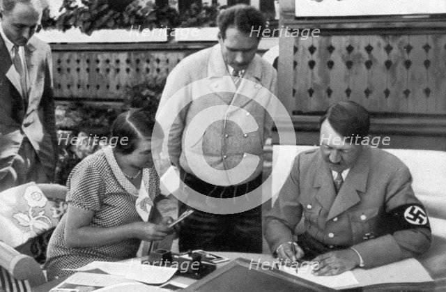 Adolf Hitler on summer holiday in Obersalzberg, Bavaria, Germany, 1936. Artist: Unknown