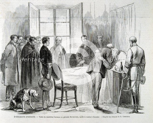 Revolution 1868, visit of Marshal Serrano to General Novaliches after the Battle of Alcolea, (186…