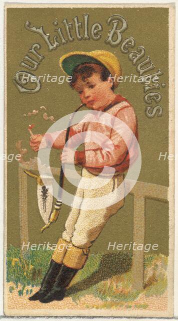 From the Girls and Children series (N58) promoting Our Little Beauties Cigarettes for Alle..., 1887. Creator: Allen & Ginter.