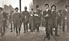 Arrest of Dora Marsden, British suffragette, outside the Victoria University of Manchester, 1909. Artist: Unknown