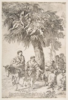 The Holy Family on their flight into Egypt, ca. 1647. Creator: Giovanni Benedetto Castiglione.