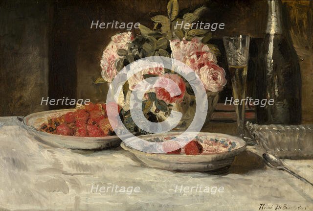 Strawberries and Champagne, 1881-1885. Creator: Henri Jean Augustin de Braekeleer.