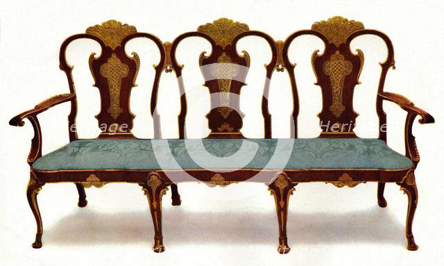 'Settee of Walnut and Gesso', (1930). Creator: Unknown.