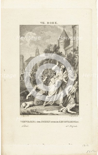 Persecution of the Jews by the crusaders, 1784. Artist: Bogerts, Cornelis (1745-1817)