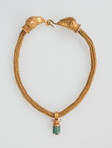 Gold Necklace with Amphora (Vase) Pendant, Byzantine, 4th century. Creator: Unknown.