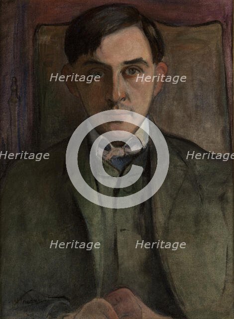 Portrait of Stanislaw Ignacy Witkiewicz, between 1906-1916. Creator: Wladyslaw Slewinski.
