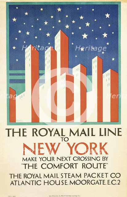 The Royal Mail Line to New York, c1925. Creator: Taylor, Horace (1881-1934).