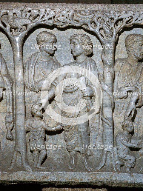Detail of early Christian sarcophagus. Artist: Unknown
