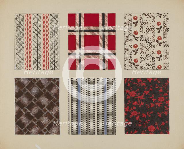 Materials from Quilt, c. 1937. Creator: Dorothy Posten.