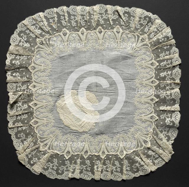 Embroidered Handkerchief, second half of 19th century. Creator: Unknown.