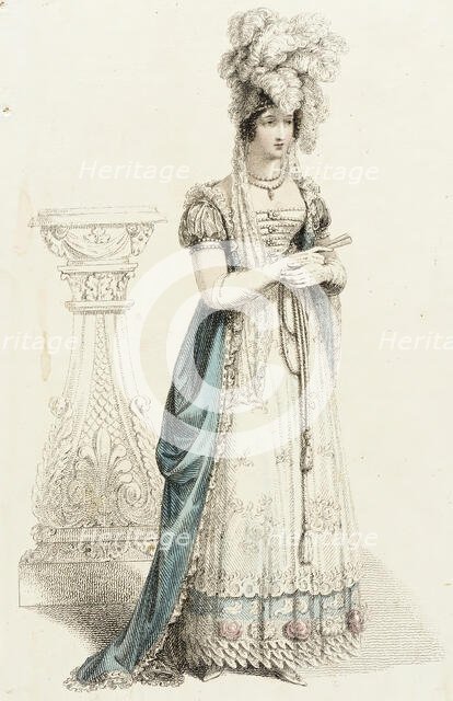 Fashion Plate (Court Dress), 1820. Creator: Rudolph Ackermann.