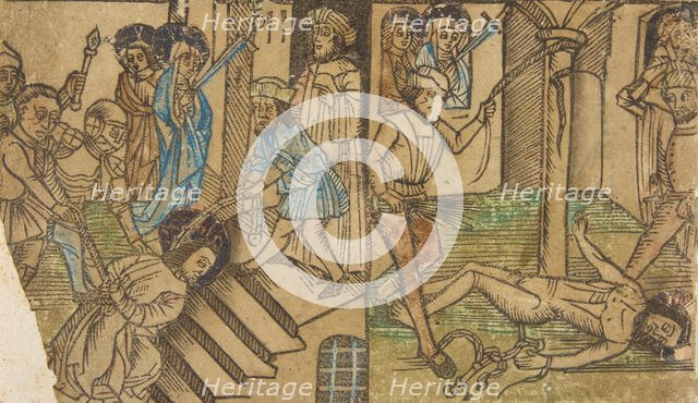 Two of the Seven Falls of Christ (Schr. 647 & 653), 15th century., 15th century. Creator: Anon.