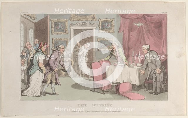 The Surprise, from "The Vicar of Wakefield", May 1, 1817., May 1, 1817. Creator: Thomas Rowlandson.