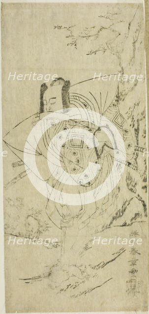 The Actor Ichikawa Danzo III as I no Hayata Tadazumi in the Play Nue no Mori Ichiyo..., c. 1770. Creator: Shunsho.