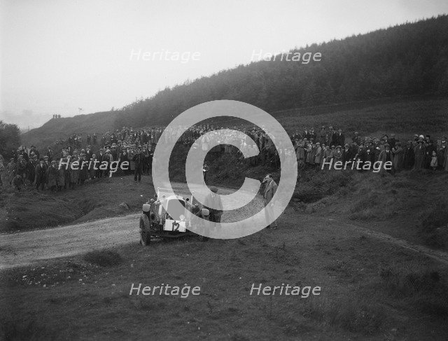 Vauxhall 30-98 of Humphrey Cook off the road at the Caerphilly Hillclimb, Wales, 1922. Artist: Bill Brunell.